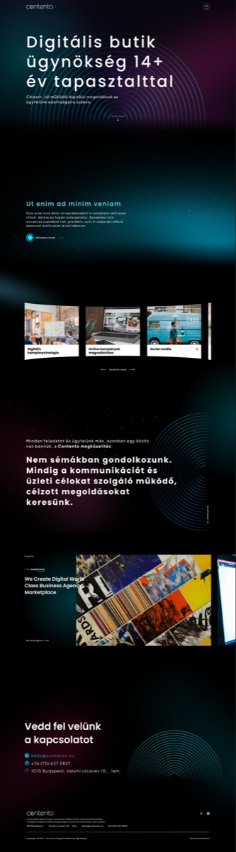 Contento — full page overview