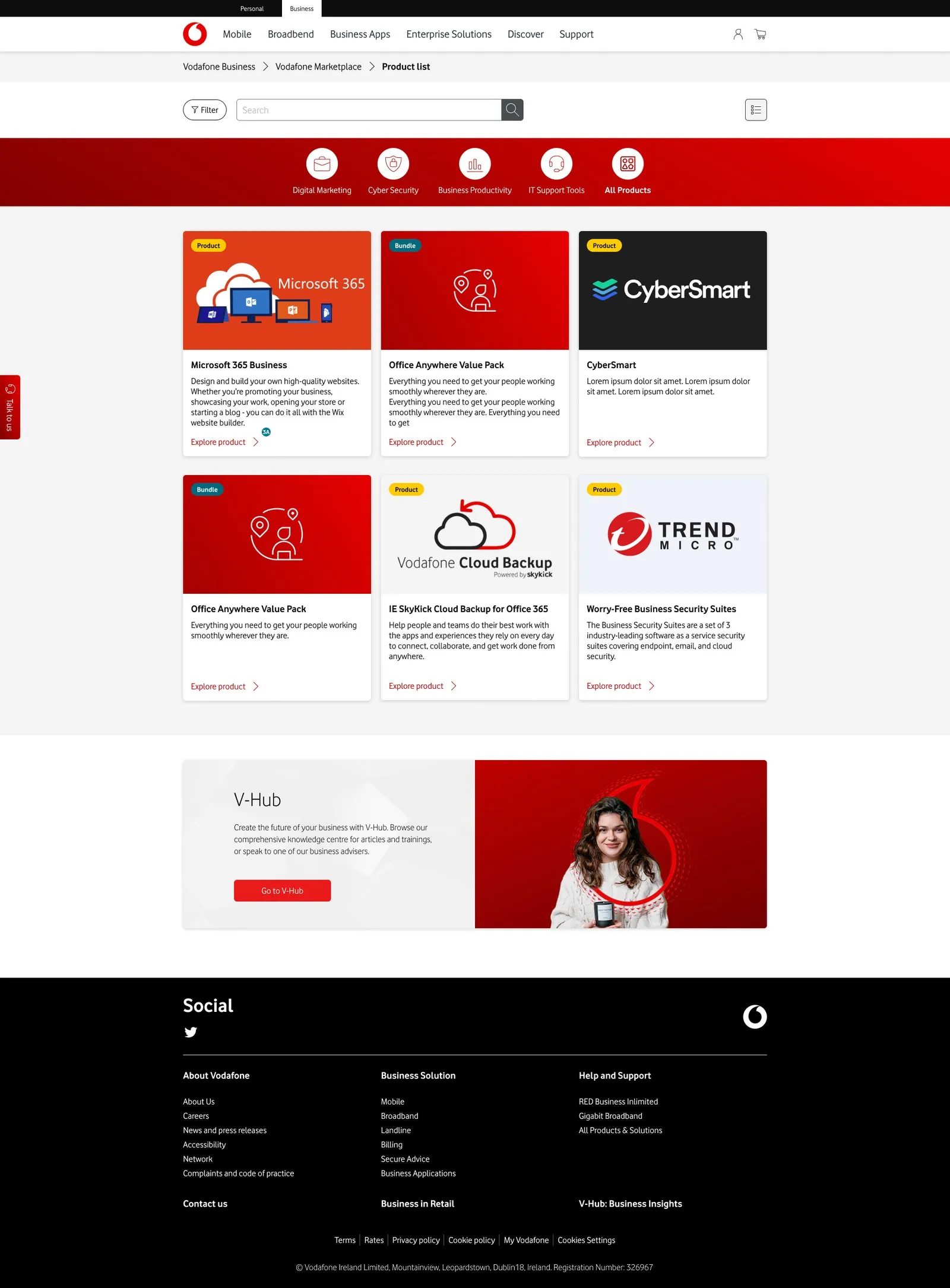 Cloud Marketplace (MaaC): /business/products