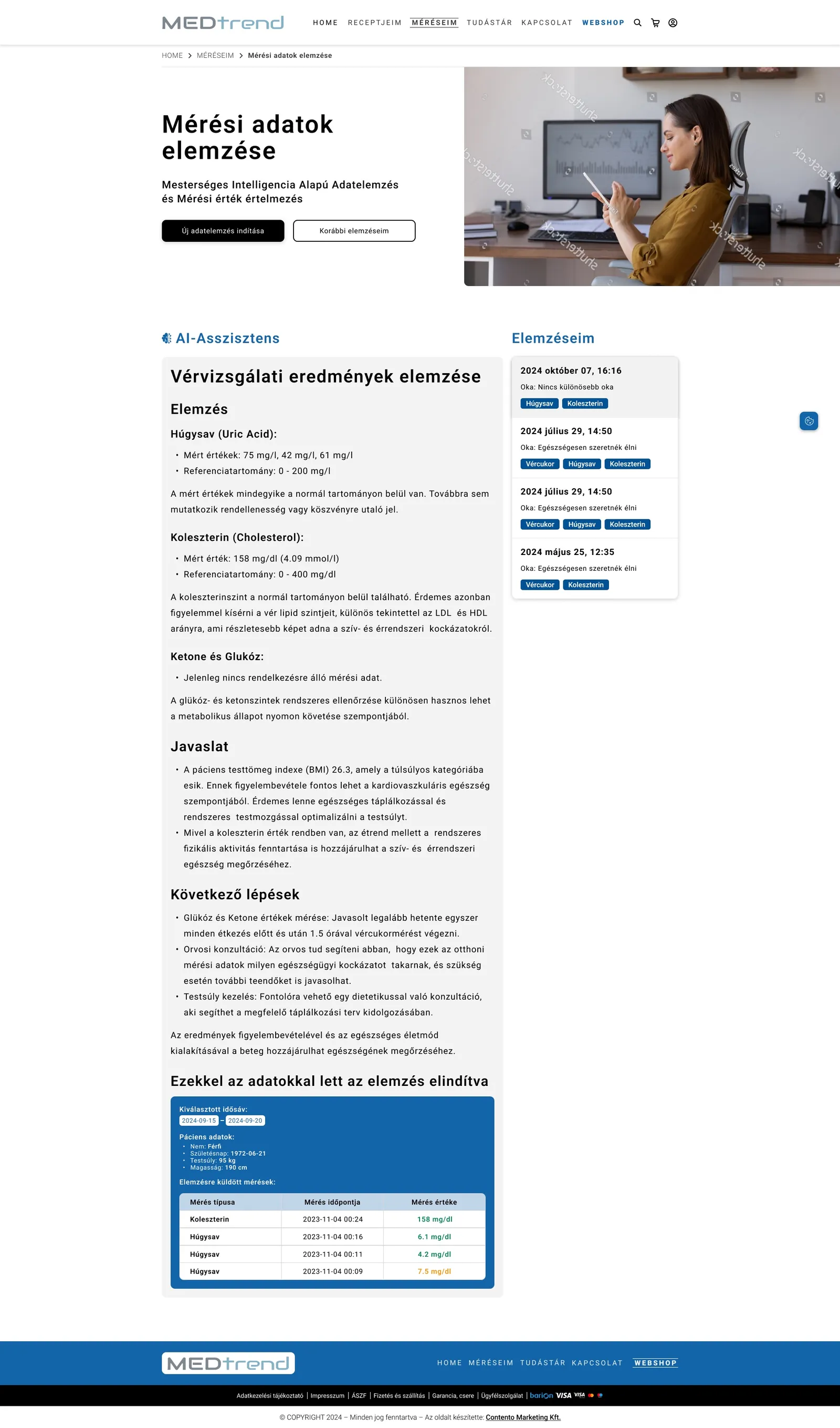 MEDTREND: Data analysis: trends over time with a plain-language read-out.
